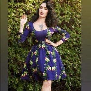 Deadly Dames- Hotrod Honey Venus Flytrap Dress size Medium